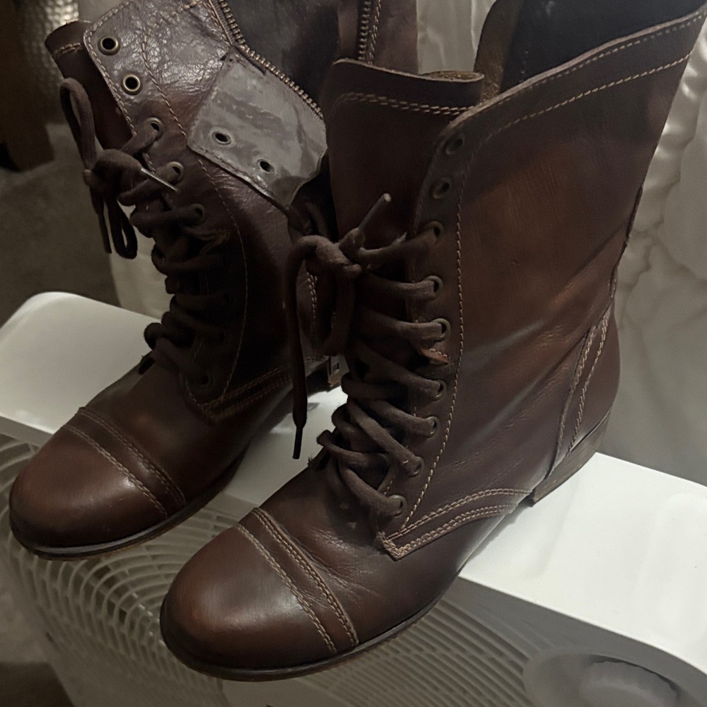 Steve Madden Dark Brown Combat Boots